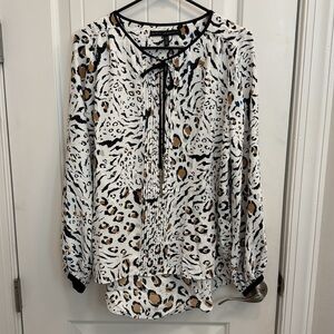 Animal print high low blouse from WHBM